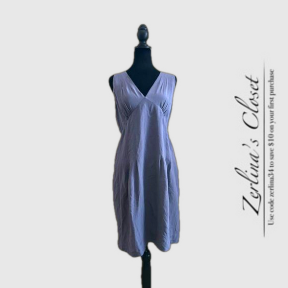 Banana Republic Dresses & Skirts - NWT Banana Republic Silk Sleeveless Cross Back Periwinkle Midi Dress Size 12